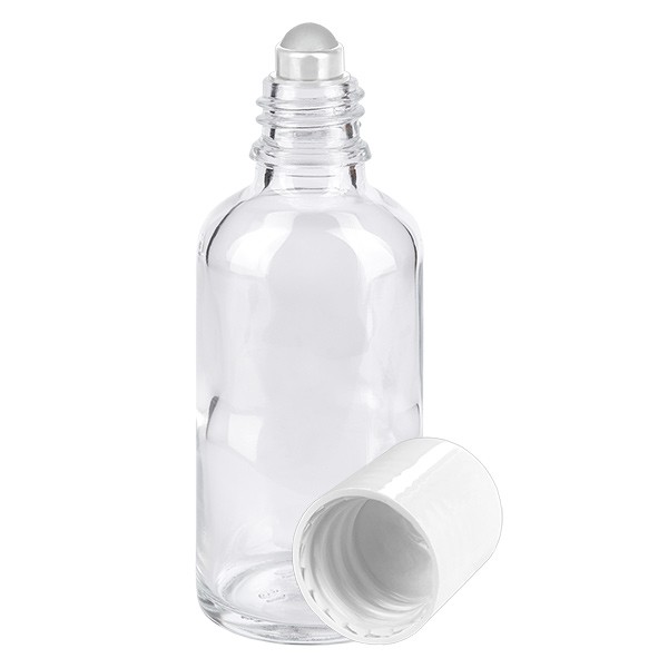 Flacone per deodorante stick in vetro trasparente 50 ml, roll-on vuoto