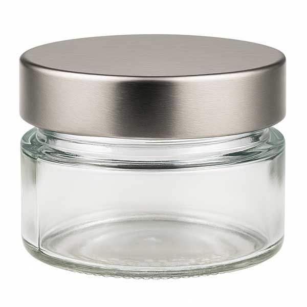 Barattolo rotondo da 80 ml + coperchio BasicSeal argento profondo UNiTWiST