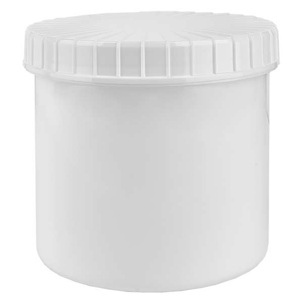 Barattolo in plastica 375 ml colore bianco con tappo a vite