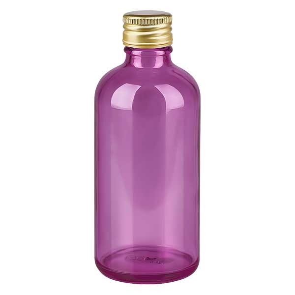 100ml Flasche 11mm Schraubverschluss Alu-Gold mit Standardverschluss PurpleLine UT18/100