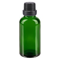 Flacone da farmacia 30 ml colore verde con tappo contagocce premium 2 mm antimanomissione colore nero Flacone da farmacia 30 ml colore verde con tappo contagocce premium 2 mm antimanomissione colore nero