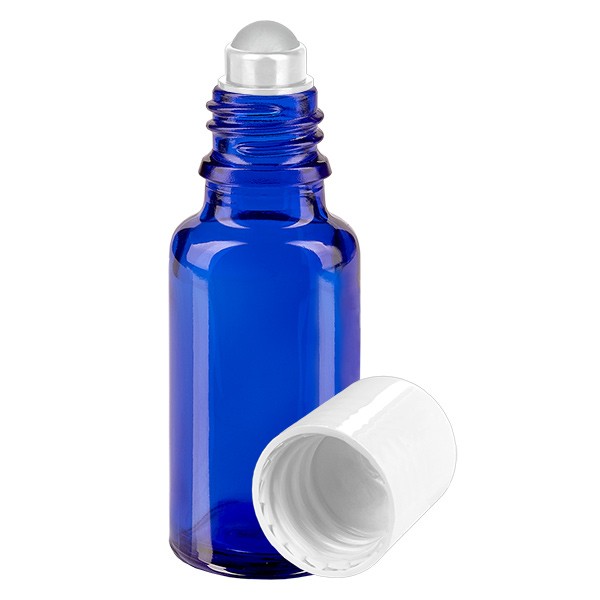 Flacone per deodorante stick in vetro blu 20 ml, roll-on vuoto