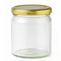 KADAX Set di 24 barattoli per conservazione in vetro con coperchio a vite - 900 ml - Utilizzabili come vasetti per marmellata - Barattoli per conservazione - Dorato, K5198