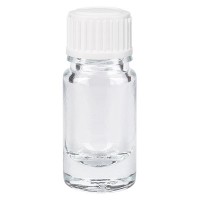 Flacone da farmacia 5 ml trasparente con tappo a vite standard per granuli colore bianco Flacone da farmacia 5 ml trasparente con tappo a vite standard per granuli colore bianco