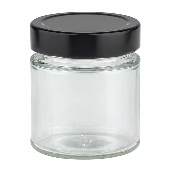 154ml vetro rotondo + coperchio BasicSeal nero profondo UNiTWIST