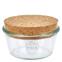 Bicchieri da 290 ml bassi WECK RR100 con tappo di sughero naturale Bicchieri da 290 ml bassi WECK RR100 con tappo di sughero naturale