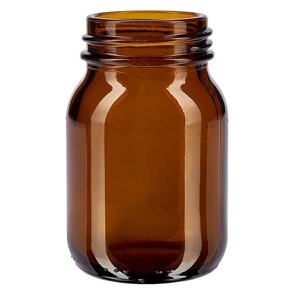 Flacone a collo largo 75 ml in vetro marrone con imboccatura DIN 40 senza tappo