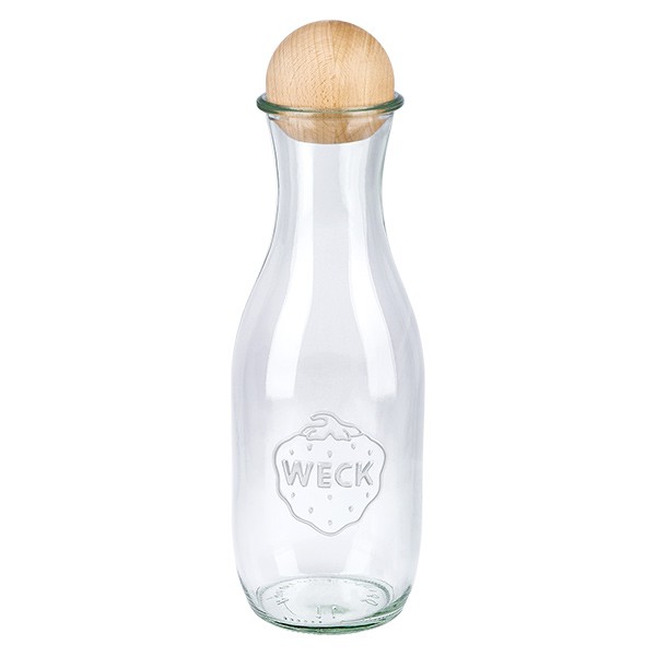 Bottiglia per succo di frutta WECK 1062 ml con tappo a sfera in legno