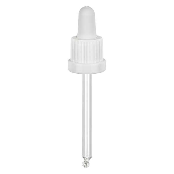 Pipetta con contagocce in vetro colore bianco/bianco 18 mm PL78 antimanomissione