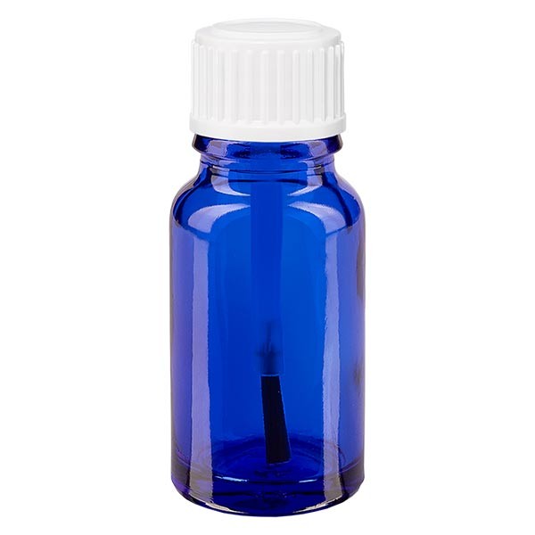 Flacone da farmacia 10 ml colore blu con tappo a vite pennello antimanomissione colore bianco