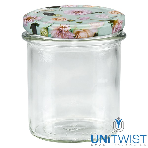 Barattolo da 350 ml + coperchio BasicSeal fiore menta UNiTWIST®