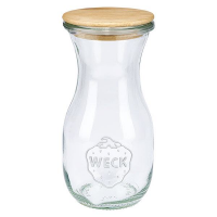 Bottiglia di succo WECK da 290 ml con coperchio in legno Bottiglia di succo WECK da 290 ml con coperchio in legno