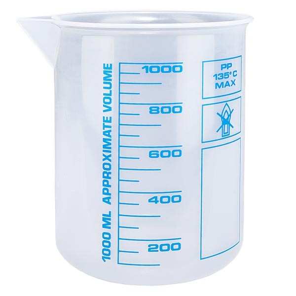 Bicchiere misuratore (bicchiere di Griffin) 1000 ml in PP