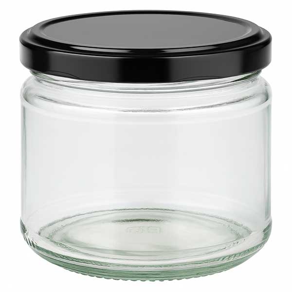 Bicchiere rotondo da 330 ml con coperchio BasicSeal nero UNiTWiST