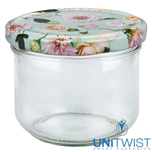 Barattolo da 260 ml + coperchio BasicSeal fiore menta UNiTWIST®