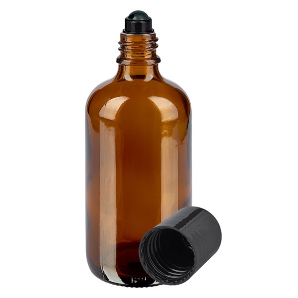 Flacone per deodorante stick in vetro marrone 100 ml, roll-on vuoto