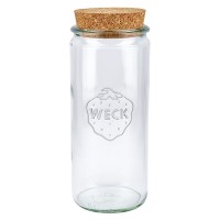 Vaso cilindrico da 1040 ml WECK RR60 con tappo in sughero naturale Vaso cilindrico da 1040 ml WECK RR60 con tappo in sughero naturale