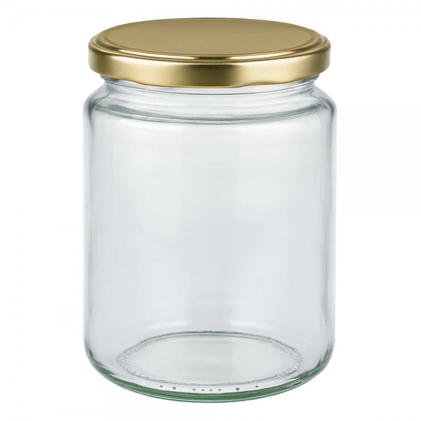 Vasetto per miele da 450 g con capsula dorata BasicSeal UNiTWIST