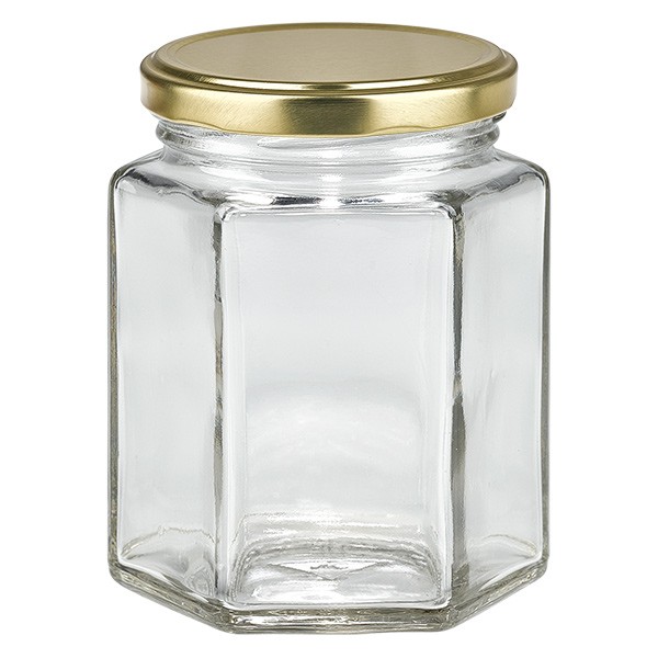 196 ml Hexaglass con coperchio BasicSeal oro UNiTWIST