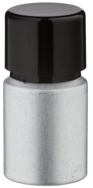 Flacone in alluminio decapato 10 ml con tappo a vite colore nero con guarnizione conica