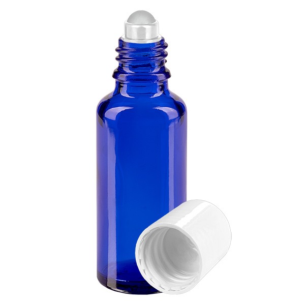 Flacone per deodorante stick in vetro blu 30 ml, roll-on vuoto