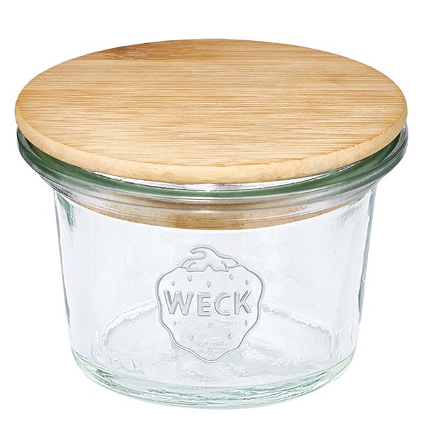 Mini barattolo a forma conica WECK 35 ml con tappo in legno