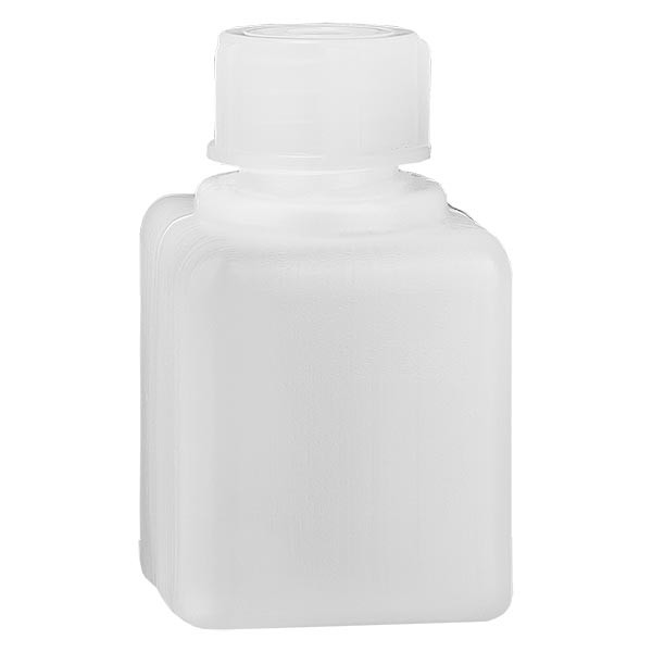 Flacone per prodotti chimici 20 ml, a collo stretto in PEAD, colore neutro, incl. tappo GL 18