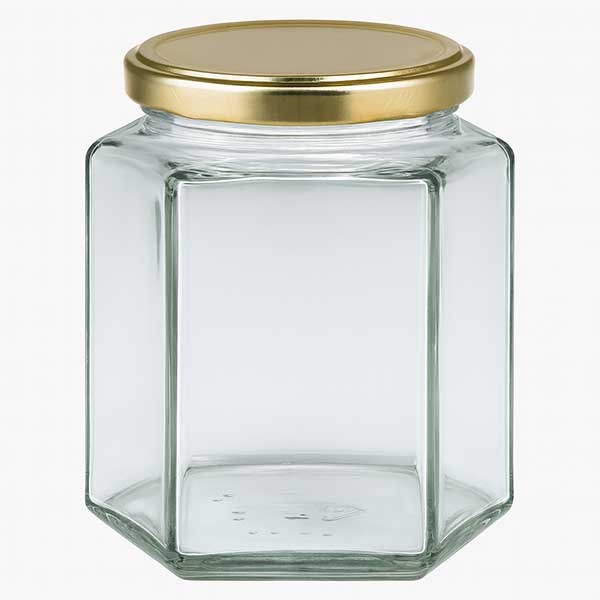 390ml Hexaglass con coperchio BasicSeal oro UNiTWIST