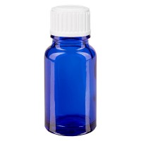 Flacone da farmacia 10 ml colore blu con tappo a vite standard colore bianco Flacone da farmacia 10 ml colore blu con tappo a vite standard colore bianco