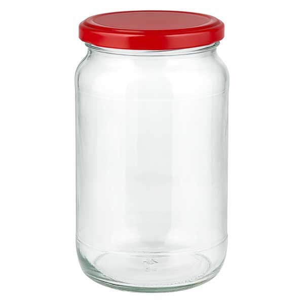 1062ml vetro rotondo + coperchio BasicSeal rosso UNiTWIST