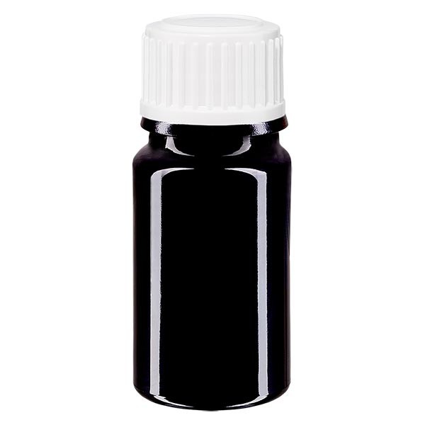 Flacone da farmacia 5 ml colore viola con tappo a vite standard per granuli colore bianco