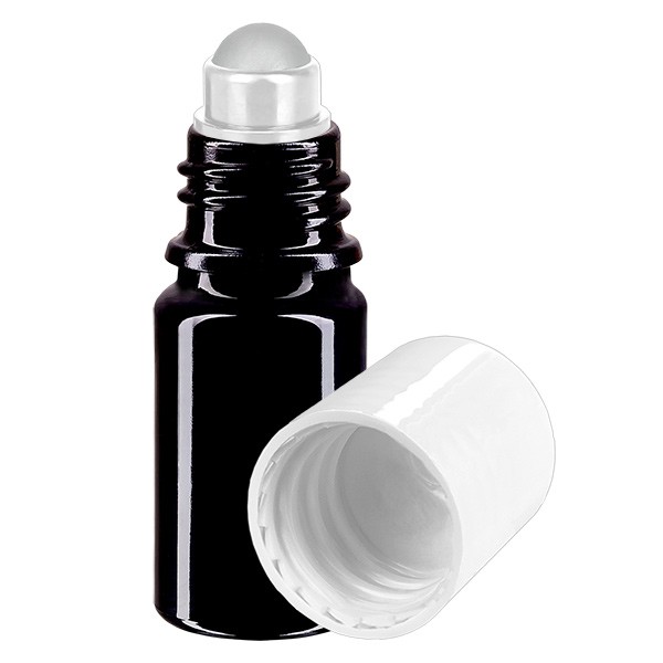 Flacone per deodorante stick in vetro viola 5 ml, roll-on vuoto