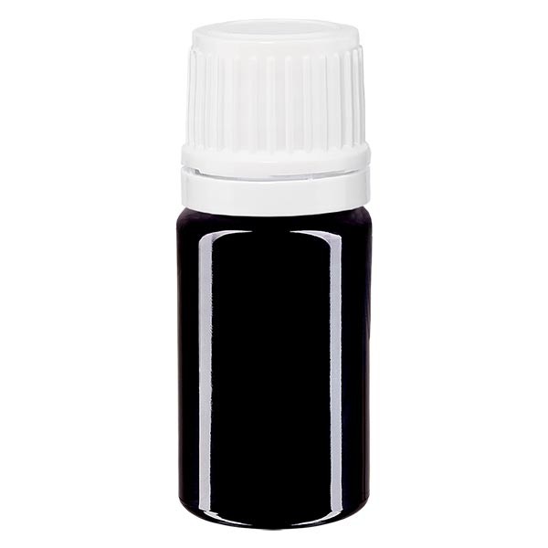 Flacone da farmacia 5 ml colore viola con tappo a vite antimanomissione colore bianco