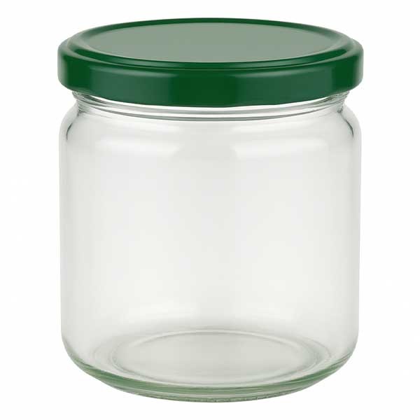 408ml vetro rotondo + coperchio BasicSeal verde UNiTWIST
