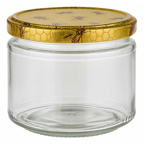 Barattolo rotondo da 330 ml + coperchio BasicSeal a nido d'ape UNiTWiST