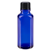 Flacone da farmacia 30 ml colore blu con tappo a vite standard colore nero Flacone da farmacia 30 ml colore blu con tappo a vite standard colore nero