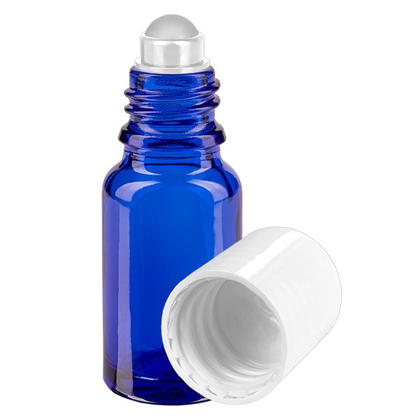 Flacone per deodorante stick in vetro blu 10 ml, roll-on vuoto