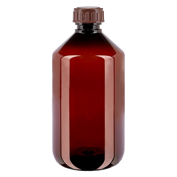 Bottiglia in PET da 500 ml con tappo marrone Standard