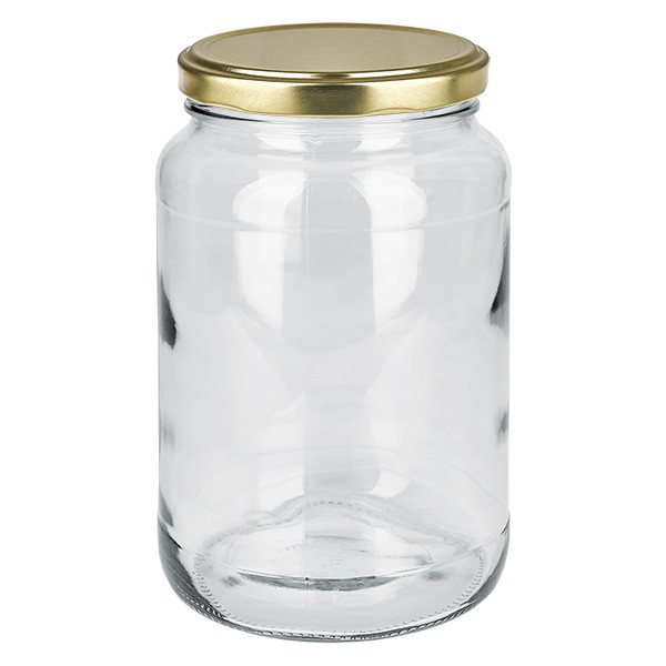 Bicchiere rotondo da 1700 ml con coperchio BasicSeal oro UNiTWIST