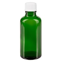 Flacone da farmacia 50 ml colore verde con tappo a vite standard per granuli colore bianco Flacone da farmacia 50 ml colore verde con tappo a vite standard per granuli colore bianco
