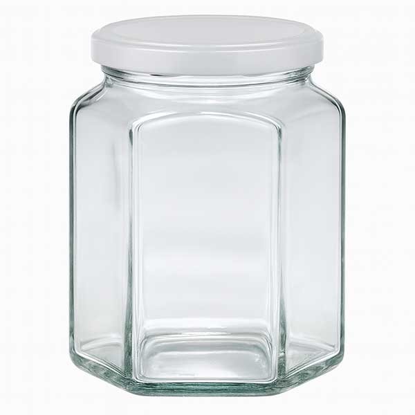 288ml Hexaglass con coperchio BasicSeal bianco UNiTWIST