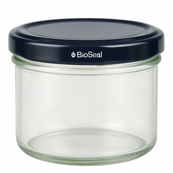Bicchiere da 180 ml con coperchio BioSeal nero UNiTWIST