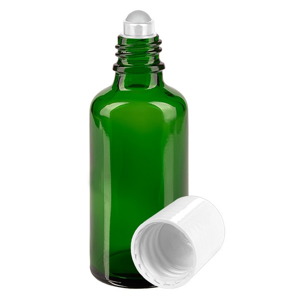 Flacone per deodorante stick in vetro verde 50 ml, roll-on vuoto