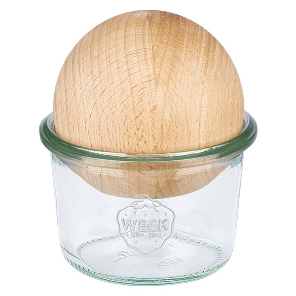 Mini barattolo a forma conica WECK 80 ml con tappo a sfera in legno