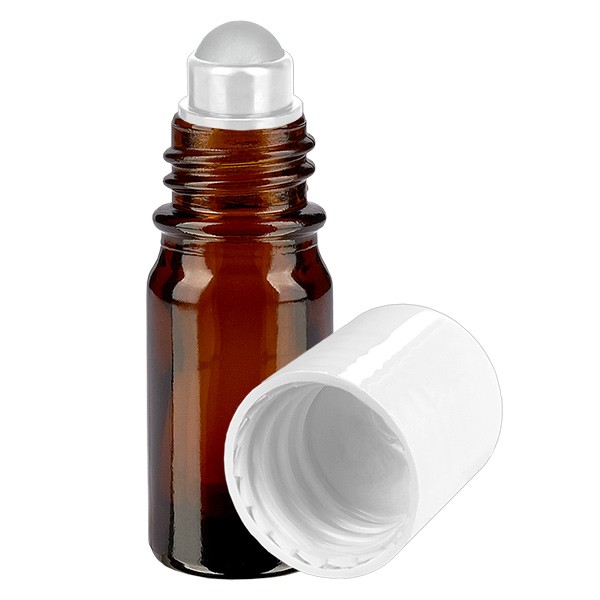 Flacone per deodorante stick in vetro marrone 5 ml, roll-on vuoto