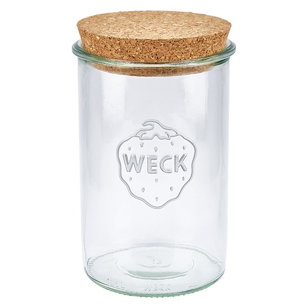 Bicchieri da 1000 ml WECK RR100 con tappo di sughero naturale