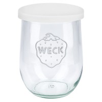 Vaso Tulipano WECK da 1062 ml con coperchio in silicone bianco Vaso Tulipano WECK da 1062 ml con coperchio in silicone bianco