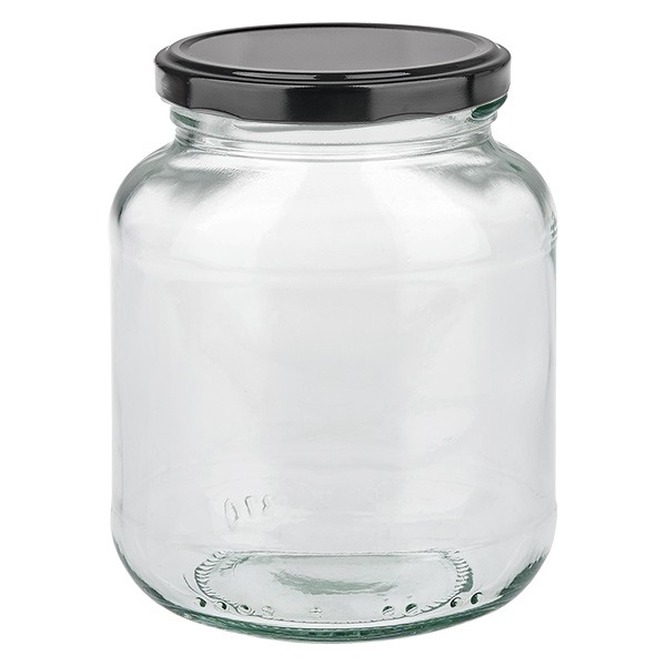 Bicchiere ovale da 370 ml con coperchio BasicSeal nero UNiTWiST