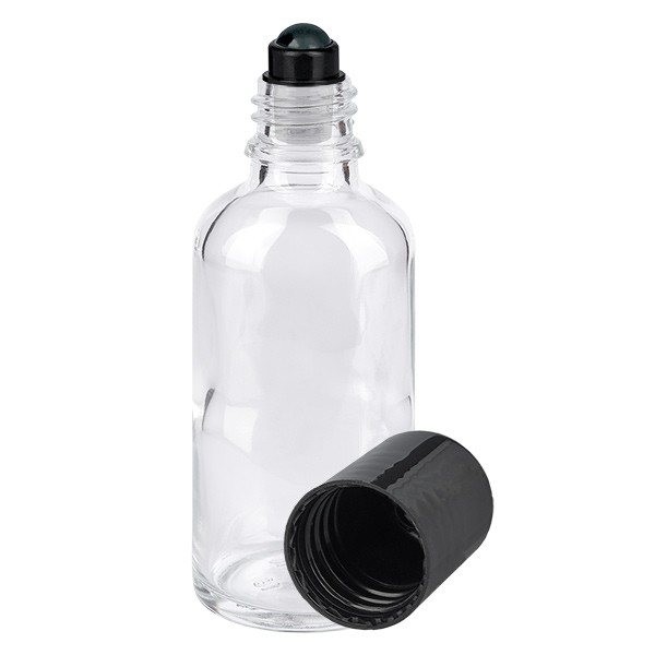 Flacone per deodorante stick in vetro trasparente 50 ml, roll-on vuoto