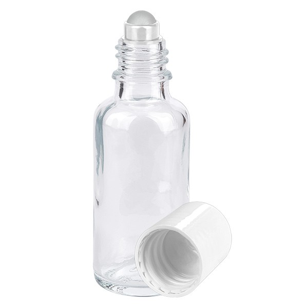 Flacone per deodorante stick in vetro trasparente 30 ml, roll-on vuoto